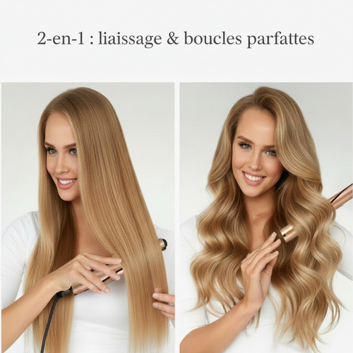 2-en-1 lissage et boucles